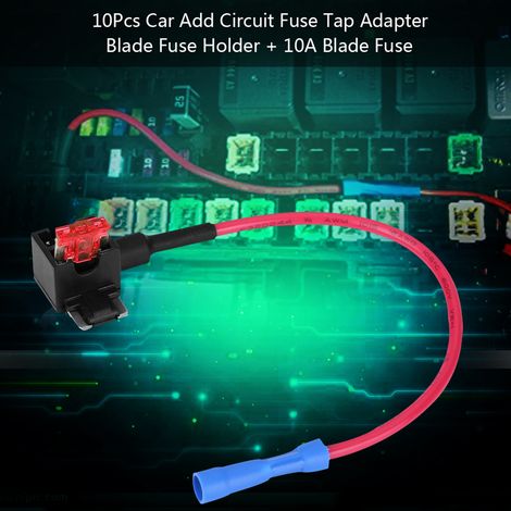 Adaptateur répartiteur de fusibles à 10 voies pour circuit automobile, porte-fusible miniature à lames 10 A (1/5)