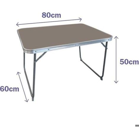 Tavolo Pieghevole - MARBUENO - 75 x 60 x 55 cm - Bianco - Metallo - Pieghevole