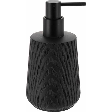 Dispenser di sapone in poliresina effetto legno 350ml - nero - Tendance