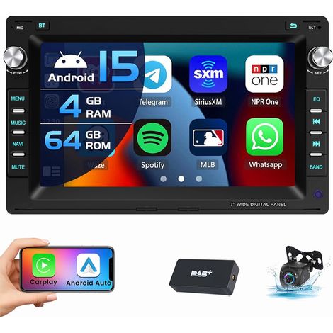 Autoradio Android 15 Carplay pour VW Polo 9N Golf 4 Passat B5 T5 SHARAN 1 JETTA 4+64G DAB CAM (1/5)