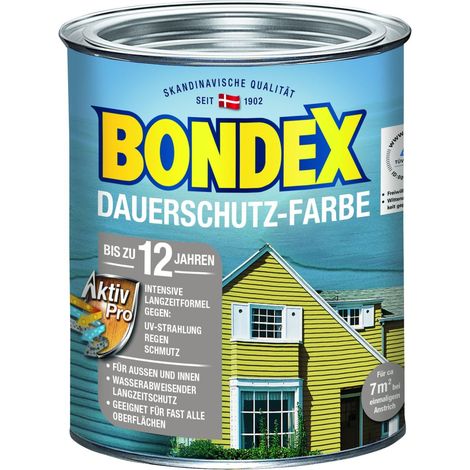 Bondex Dauerschutz-Holzfarbe 750 ml, morgenweiß Holzschutzfarbe Holzschutz