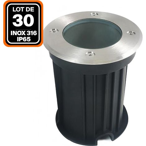 30 Bodeneinbaustrahler Rund Edelstahl 316 Etern IP65 GU10