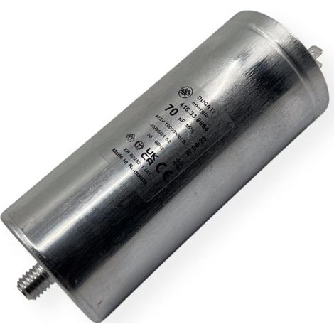 Condensateur permanent aluminium 70µF à cosses faston double - Ø60x137mm - DUCATI (1/2)