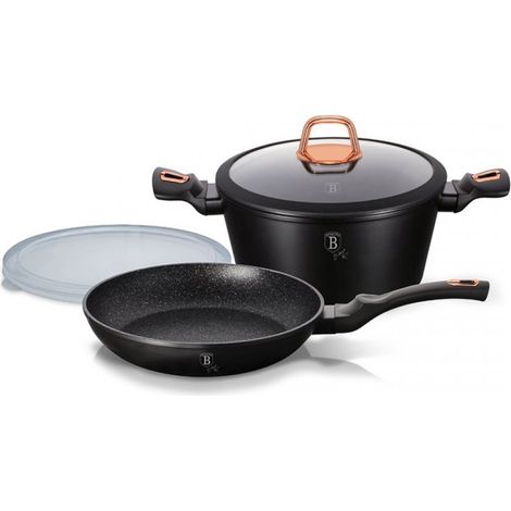 Batterie de cuisine 4 pièces Rose Noir BerlingerHaus BH-7741T (1/5)