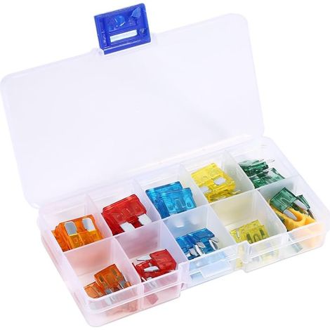 Assortiment De 50 Pièces, Fusible De Lame De Voiture 5a 10a 15a 20a 30a, Kit De Fusibles De Lame De Voiture avec Clip, Mini Fusible Standard Automatique (1/5)