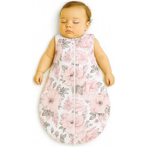 Saco de dormir redondo de algodón para niños talla S 0-6 meses verano TOG 1.0 - rosas sepia (1/5)