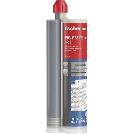Fischer Injektionsmörtel FIS-EM-PLUS-390S - Epoxidharz Mörtel für gerissenem und ungeressinem Beton mit Bewertung, 390ml