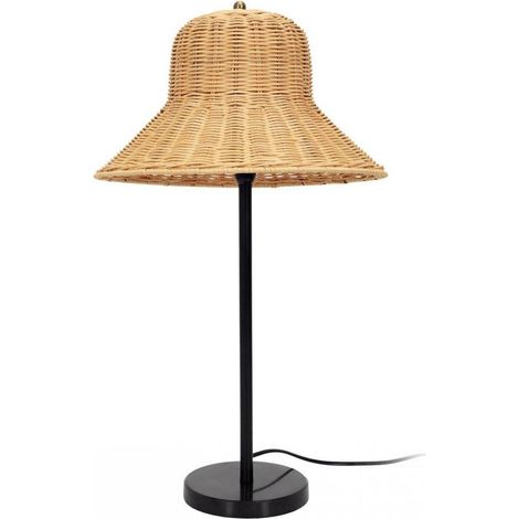 Lampada da tavolo la chaise longue con cappello in rattan - 41-1l-005 (1/2)