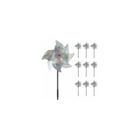 Lot de 10 moulins à vent réfléchissants anti-oiseaux à haute réflexion, dispositifs de moulin à vent Anti-oiseaux pour protéger le jardin, la ferme, le toit du verger