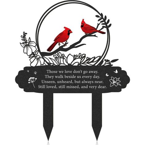 Décorations funéraires cardinales pour cimetière, piquets commémoratifs en métal, décorations funéraires pour le deuil d'un père ou d'une mère (1/5)