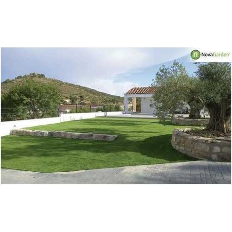 Césped artificial rollo de 2x5m de 30mm altura de fibra y 17800 puntadas m²