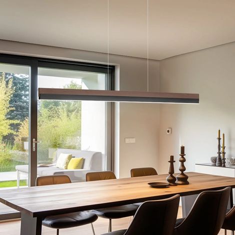 [GEBRAUCHT] B-Ware Quitani Hängelampe Pendelleuchte Led Leuchte Keijo Nussbaum Schwarz 123 Cm Lampe