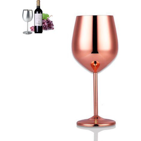Verre à vin rouge en acier inoxydable 500ml, gobelet pour jus, boisson, accessoire de bar et cuisine, lot pour fête