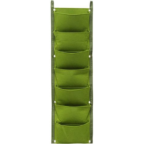 Sac à Plantes Mural, 7 Sacs de Plantation Murale, Sac de Plantation Vertical, Poche Mur Vegetal, Jardin Vertical Exterieur pour Balcon, Extérieur, Jardin, Cour (1/5)