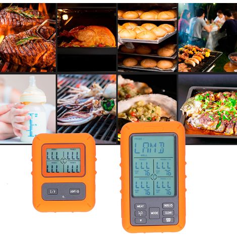 Kabelloses digitales Thermometer mit 4 Edelstahl-304-Sonden, für Grillen und Kochen zu Hause (20℃-300℃) (1/5)