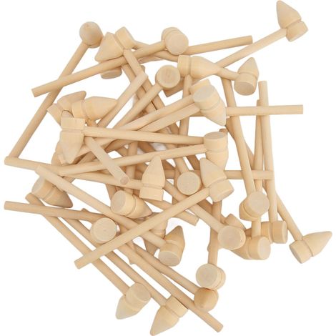 Lot de 35 Mini Marteaux en Bois de Bouleau pour Casser Chocolat et Fruits de Mer, Outil Robuste et Lisse (1/4)