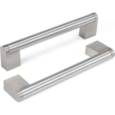 Poignée de Porte - FOLAYA - Lot de 10 - Acier Inoxydable - Nickel Brossé - Entraxe 160mm-Ywey (1/4)