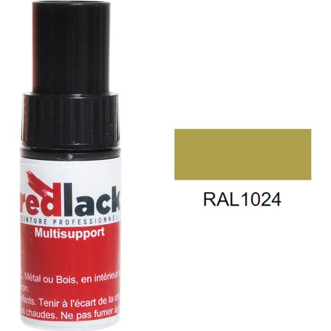 Flacone per ritocchi con pennello 9ml – RAL 1024 – Giallo ocra – opaco – multisupporto – Redlack