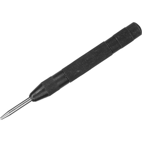 Poinçon automatique à ressort haute dureté HSS de 5 pouces pour perçage du bois et du métal (noir) (1/5)
