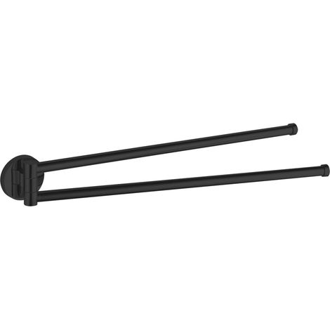 Aqualine Samba - Toallero doble, giratorio, longitud 47 cm, negro SB221 (1/2)