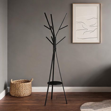 Portant vêtements noir en métal et bois 180 cm 45 x 45 x 180 cm (1/5)
