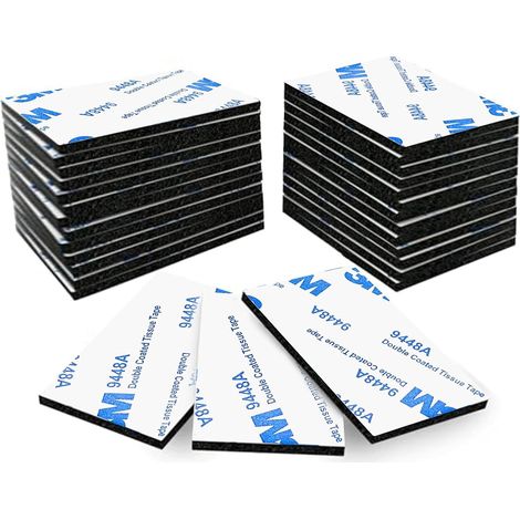 20 pegatinas extrafuertes de doble cara: adhesivos potentes para el hogar, decoración y bricolaje fuerte adherencia (5 cm x 3 cm x 3 mm, rectangulares). (1/5)