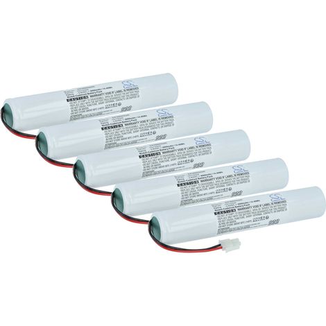 vhbw 5x batería compatible con Schneider Exiway Pyros, Everlux Ferro, EVX Ferro vía de evacuación (4000 mAh, 3,6 V, NiCd)