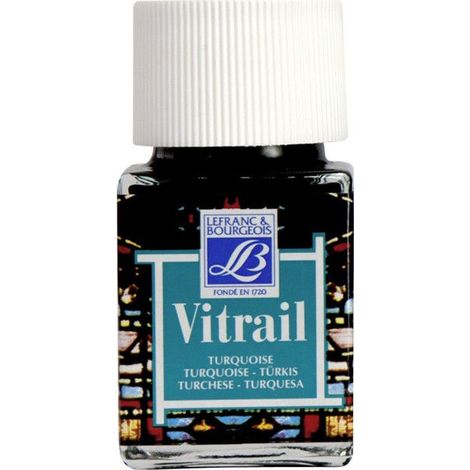 Peinture pour verre - Céramique - Faïence - Métal - Bleu turquoise - Vitrail - Lefranc Bourgeois (1/2)