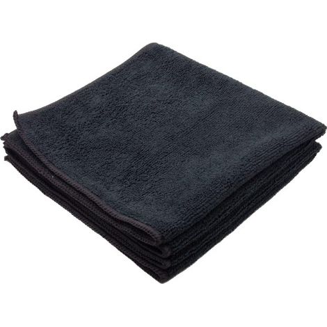 x10 Pack 280gsm Black Illusion Microfibre Cleaning Cloth Buffing