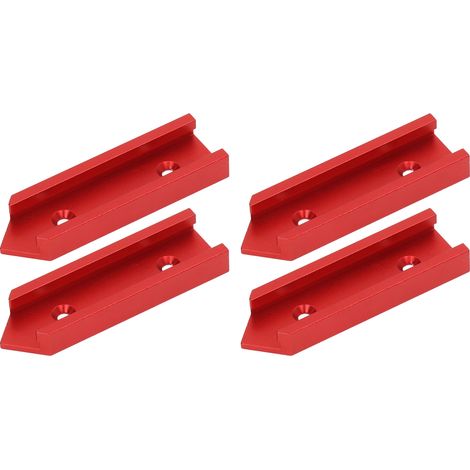 Lot de 4 connecteurs pour rail en T, aluminium 100mm x 30mm, universel, menuiserie, rouge (1/5)