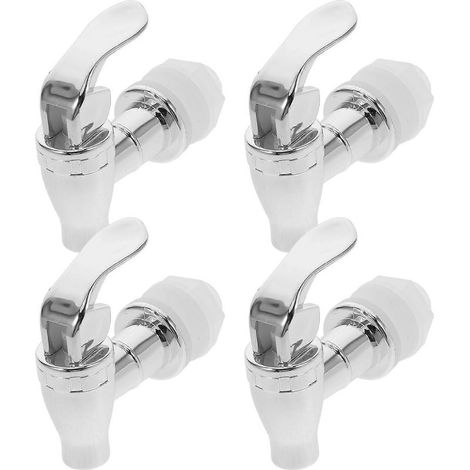 Set mit 4 wiederverwendbaren Ersatzhähnen für Wasserspender, Hebel-Getränkespender und Karaffenhähne, silberfarben, 16 mm (1/5)
