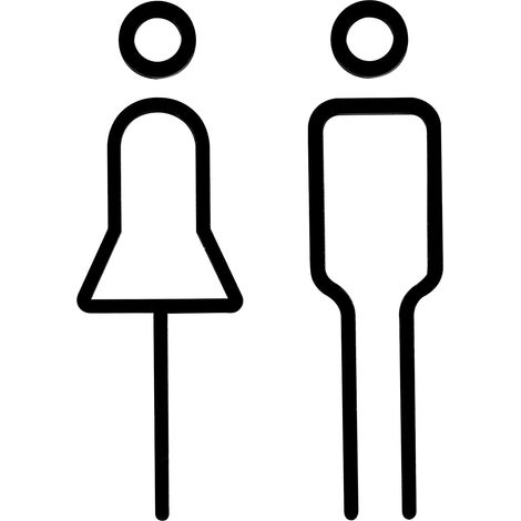 Panneau Wc Noir Autocollant en Acrylique Avec Symbole Homme-femme, Plaque De Toilette Moderne Pour Porte, Signalisation Élégante Pour Maison, Bureau, Restaurant Et Espace Public (1/5)