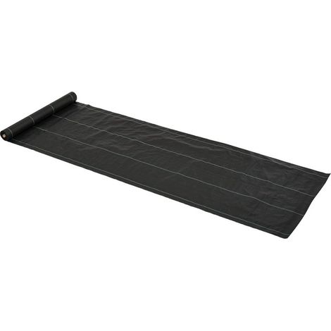 Unkrautvlies – 100 g/m² Unkrautvlies – reißfest, wasserdurchlässig, UV-beständig, 50 m x 1 m – schwarz und grün (PP) (1/5)
