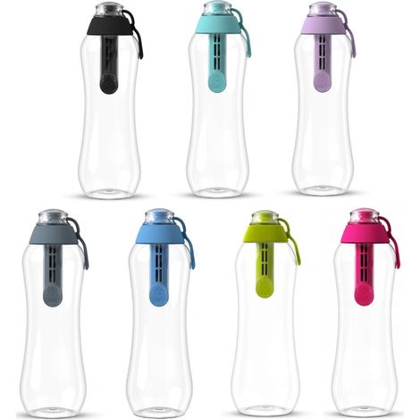 Bottiglia filtrante per acqua Dafi da 0,3 litri + 1 filtro multicolore