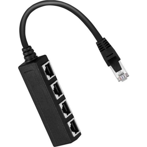 Répartiteur RJ45 1 vers 4 - Connexion Ethernet Stable - Pour Bureau Maison Jeu - 1 Pièce (1/4)