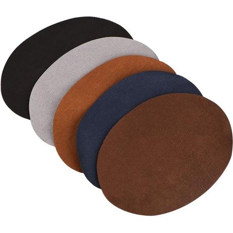 paires, 5 couleurs, coudières ovales en similicuir pour réparation et couture, fines coudières en similicuir