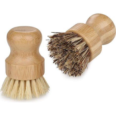 [NIE BENUTZT]Stück Bambus-Spülbürste, umweltfreundliche Spülbürste, Pilz-Reinigungsbürste für Küchenspüle, Badezimmer, Haushalts-Spülbürste mit harten und weichen Borsten (1/5)