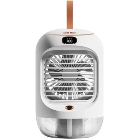 Tragbarer USB-Luftkühler, Mini-Tischventilator mit Nebelfunktion, tragbarer Luftbefeuchter, Weiß-KZQ (1/4)