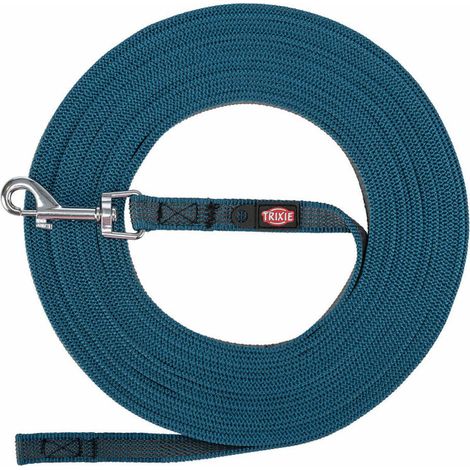 Guinzaglio per cani antiscivolo - TRIXIE - Gomma antiscivolo - Blu petrolio - Cinghia - Occhiello - Motivo unito (1/5)