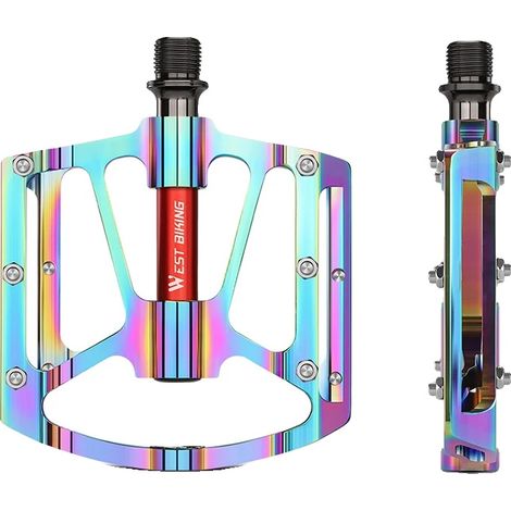 Pedales de bicicleta, aleación de aluminio ultraligera, diseño suave de 3 rodamientos, coloridos (1/2)
