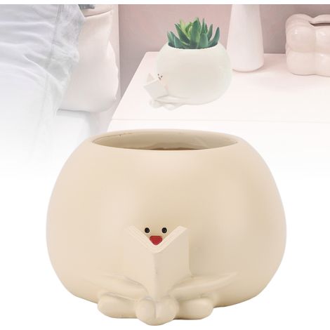 Pot de fleurs Résine design smile face décoration originale pour plantes succulentes mini plantes (1/5)