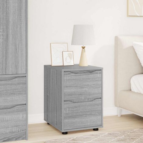 Armoire de rangement à 2 tiroirs en bois d’ingénierie gris sonoma 40 x 48 x 57 cm - PANGIVO (1/5)