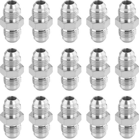 Adaptateur pour flexible hydraulique, raccord mâle JIC 3/8" - Raccord droit JIC 3/8" à évasement 37° - Lot de 15 (1/5)