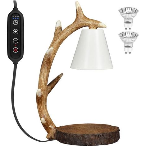 Lampe de table chauffe-bougie – Lampe électrique dimmable avec minuterie – Brûleur pour bougies parfumées en pot – Décoration intérieure – Bougies non incluses (1/5)