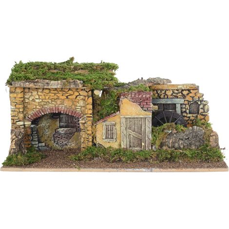 Capanna con Mulino ad Acqua 40cm Multicolore Peraga Christmas