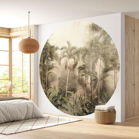 Papier peint rond / cercle - Forêt Tropicale - Diamètre 50 cm (1/4)