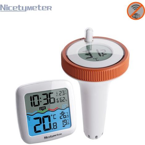 Thermomètre Intérieur et Extérieur Flottant sans Fil,Piscine Thermomètre Flottant Jauge,Thermomètre de Piscine Numérique pour Bassin de Spa de Piscine Intérieure Extérieure (1/5)