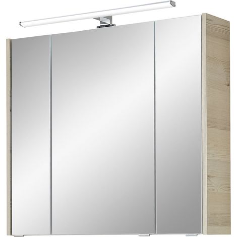 Pelipal Spiegelschrank Quickset 85-II LED-Aufsatzleuchte Polar Pinie 80 cm Spiegelschrank (1/3)