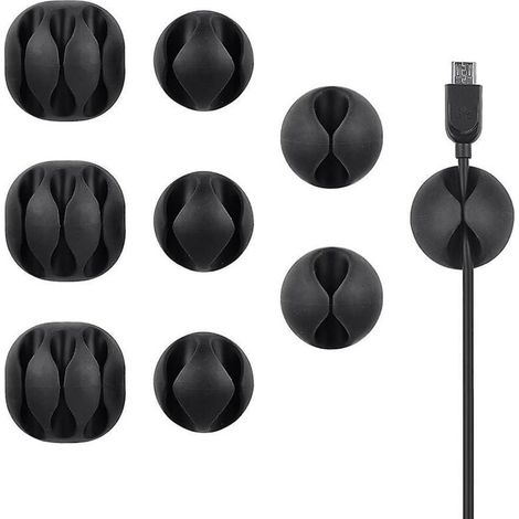 Set mit 9 Kabelclips, ideal zum Organisieren und Verwalten von Ladekabeln zu Hause oder im Büro. (1/5)