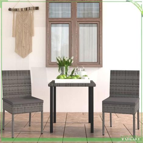 Ensemble de salle à manger jardin - FAFEICY - 3065699 - Résine tressée résist. intempéries - Cadre acier - 2 places (1/5)